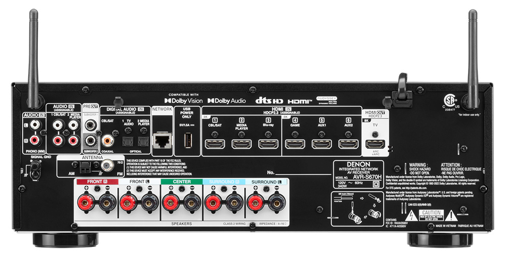 Denon AVR-670H Rear